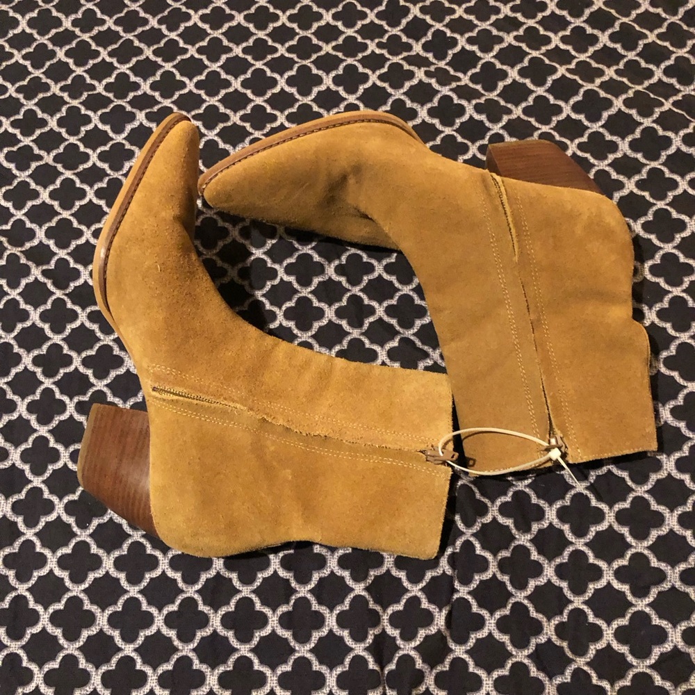 Matisse Yellow Suede Pointed Ankle Booties - Picture 7 of 9